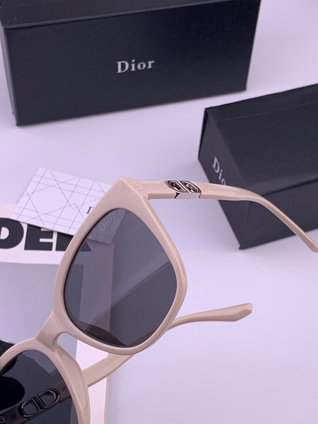 Dior CD67711 Polarized Square Gray Lens Sunglasses for Women - detail image 4