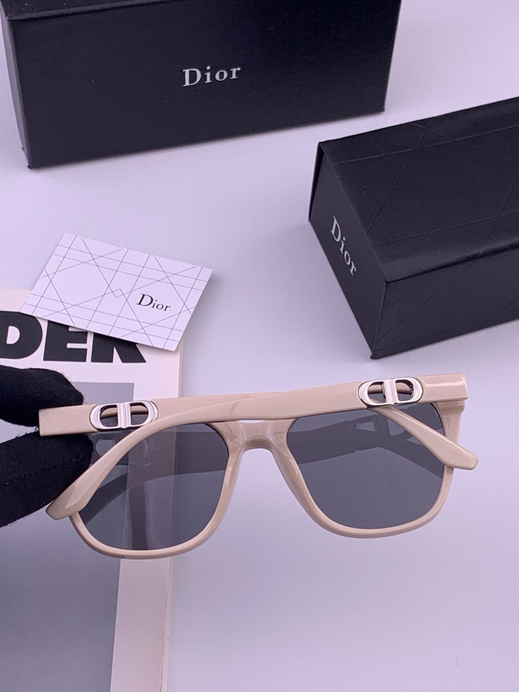 Dior CD67711 Polarized Square Gray Lens Sunglasses for Women - detail image 3