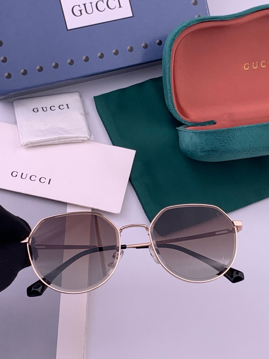 Gucci G6201 Polarized Rimless Black Lens Sunglasses for Men & Women