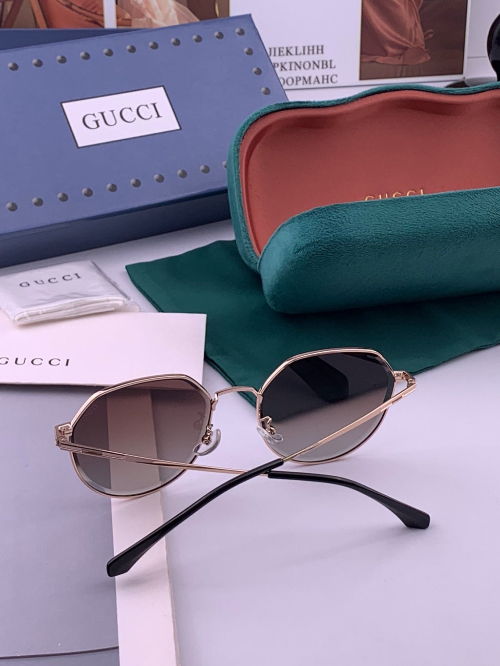 Gucci G6201 Polarized Rimless Black Lens Sunglasses for Men & Women - detail image 8