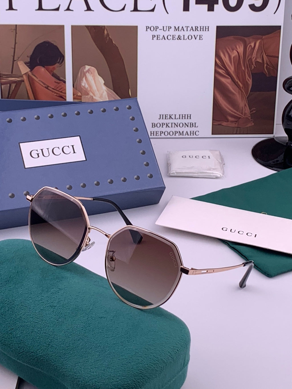 Gucci G6201 Polarized Rimless Black Lens Sunglasses for Men & Women - detail image 2