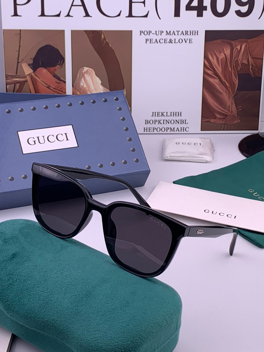 Gucci G97722 Polarized Square Brown Lens Sunglasses for Women - detail image 2