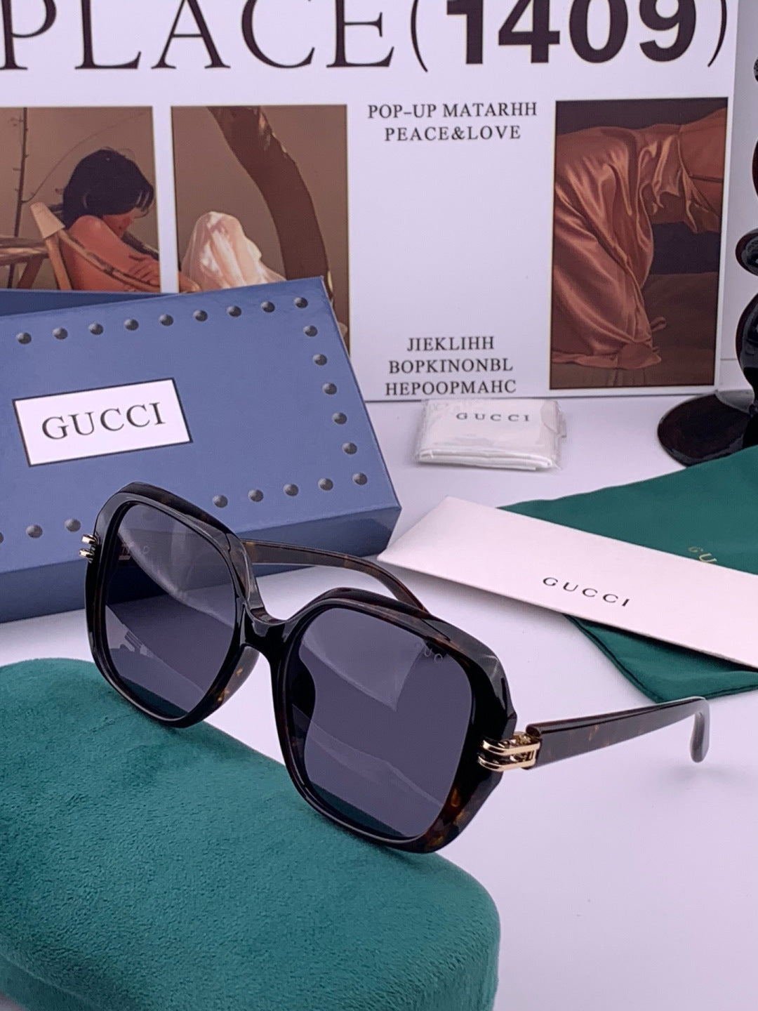 Gucci G2911 Polarized Square Red Lens Sunglasses for Women - 415076