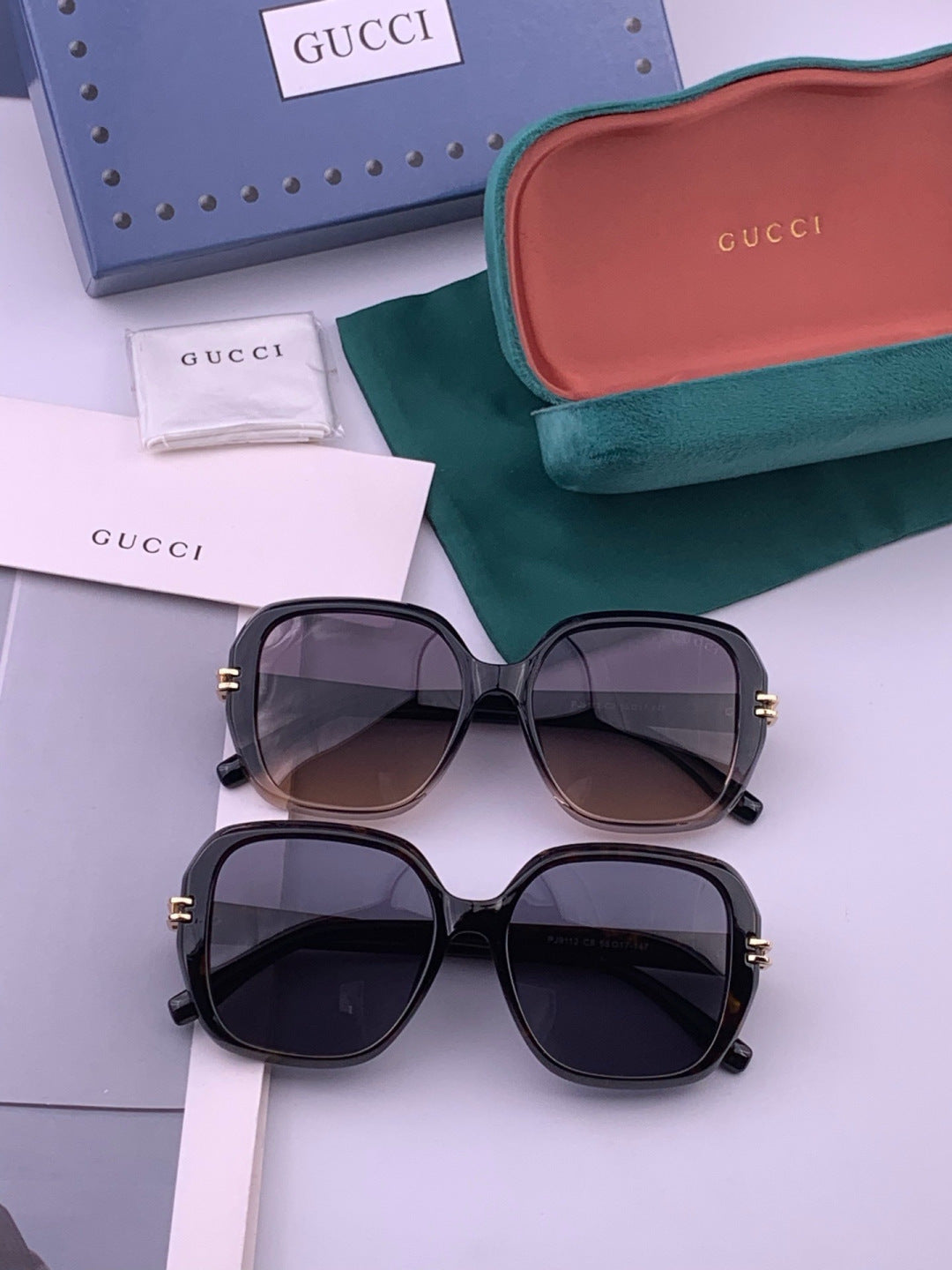 Gucci G2911 Polarized Square Red Lens Sunglasses for Women - 415076 - detail image 6