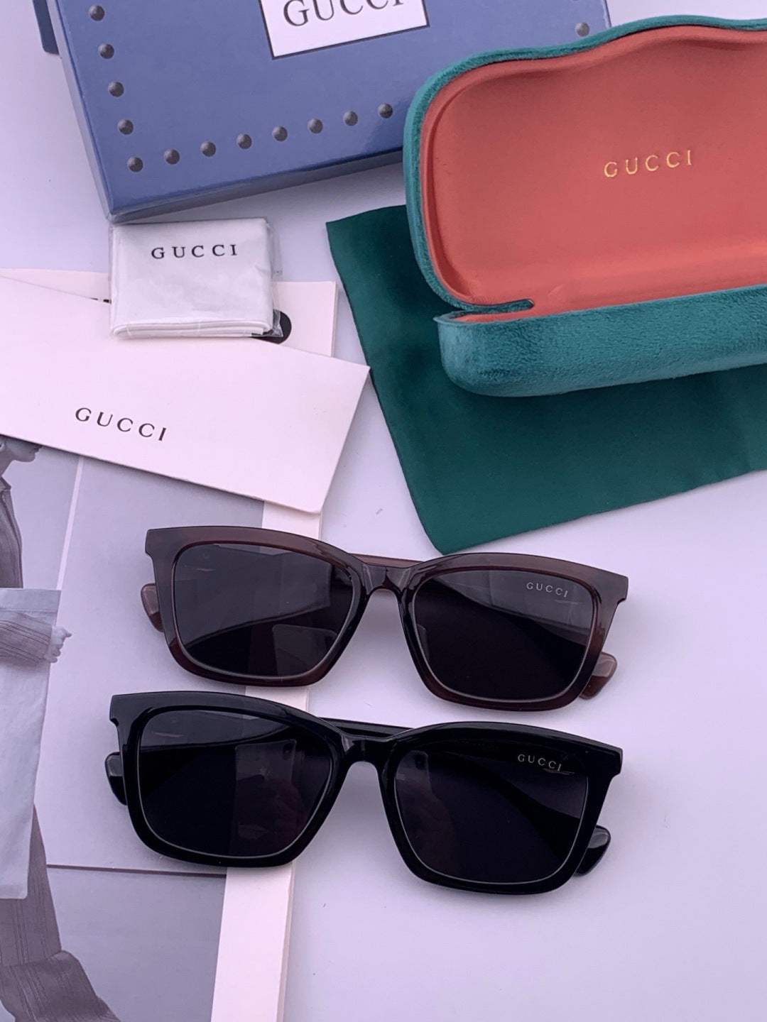 Gucci G0112 Polarized Square Black Lens Sunglasses for Women - detail image 6