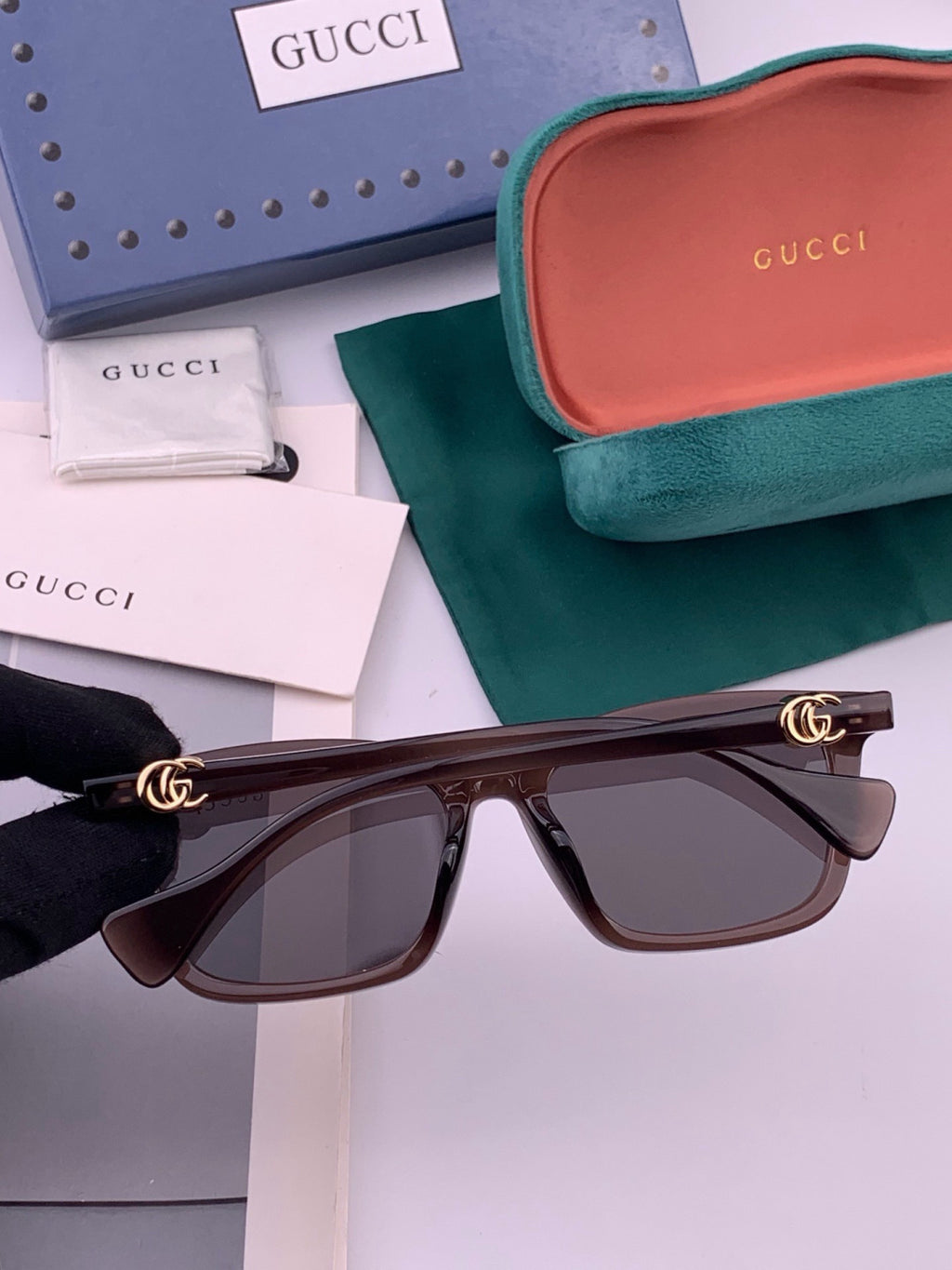 Gucci G0112 Polarized Square Black Lens Sunglasses for Women - detail image 3