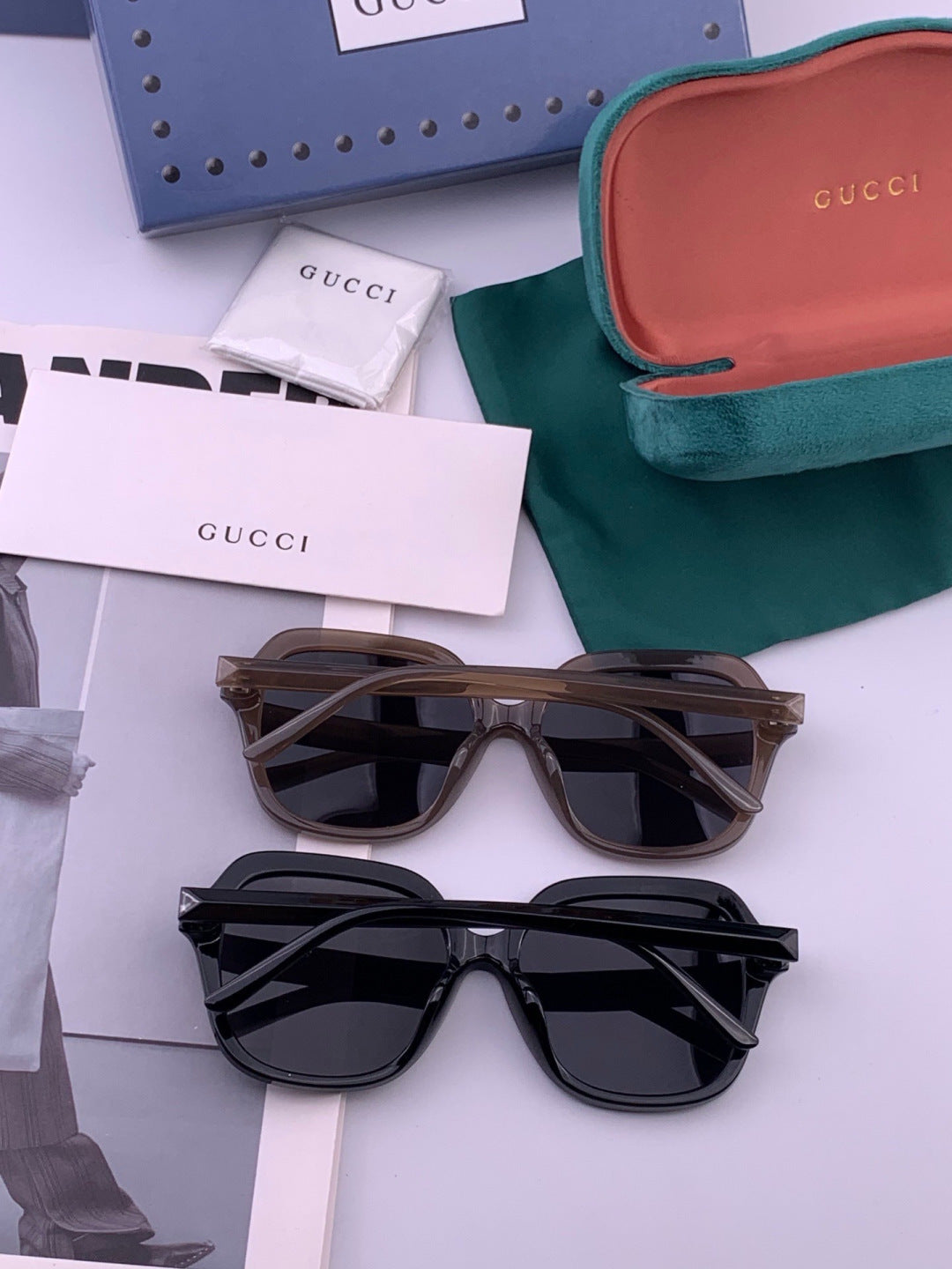 Gucci G1821 Polarized Square Black Lens Sunglasses for Women - detail image 6