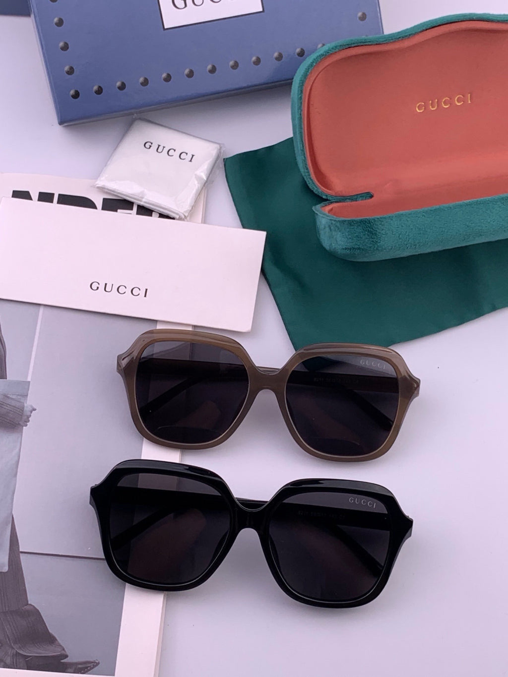 Gucci G1821 Polarized Square Black Lens Sunglasses for Women - detail image 7