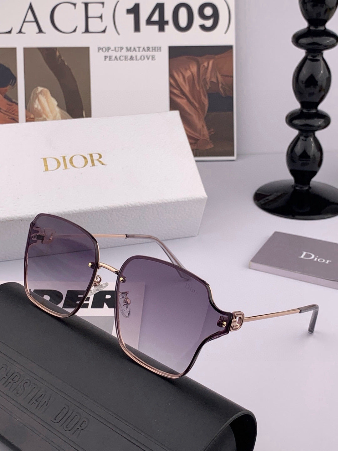 Dior CD95810 Lightweight Rimless Red Lens Sunglasses for Women - 415426 - detail image 4