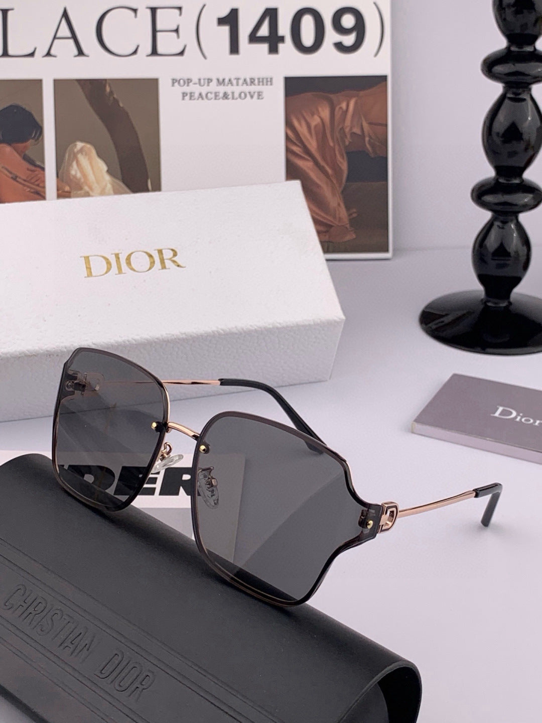 Dior CD95810 Lightweight Rimless Red Lens Sunglasses for Women - 415426 - detail image 3