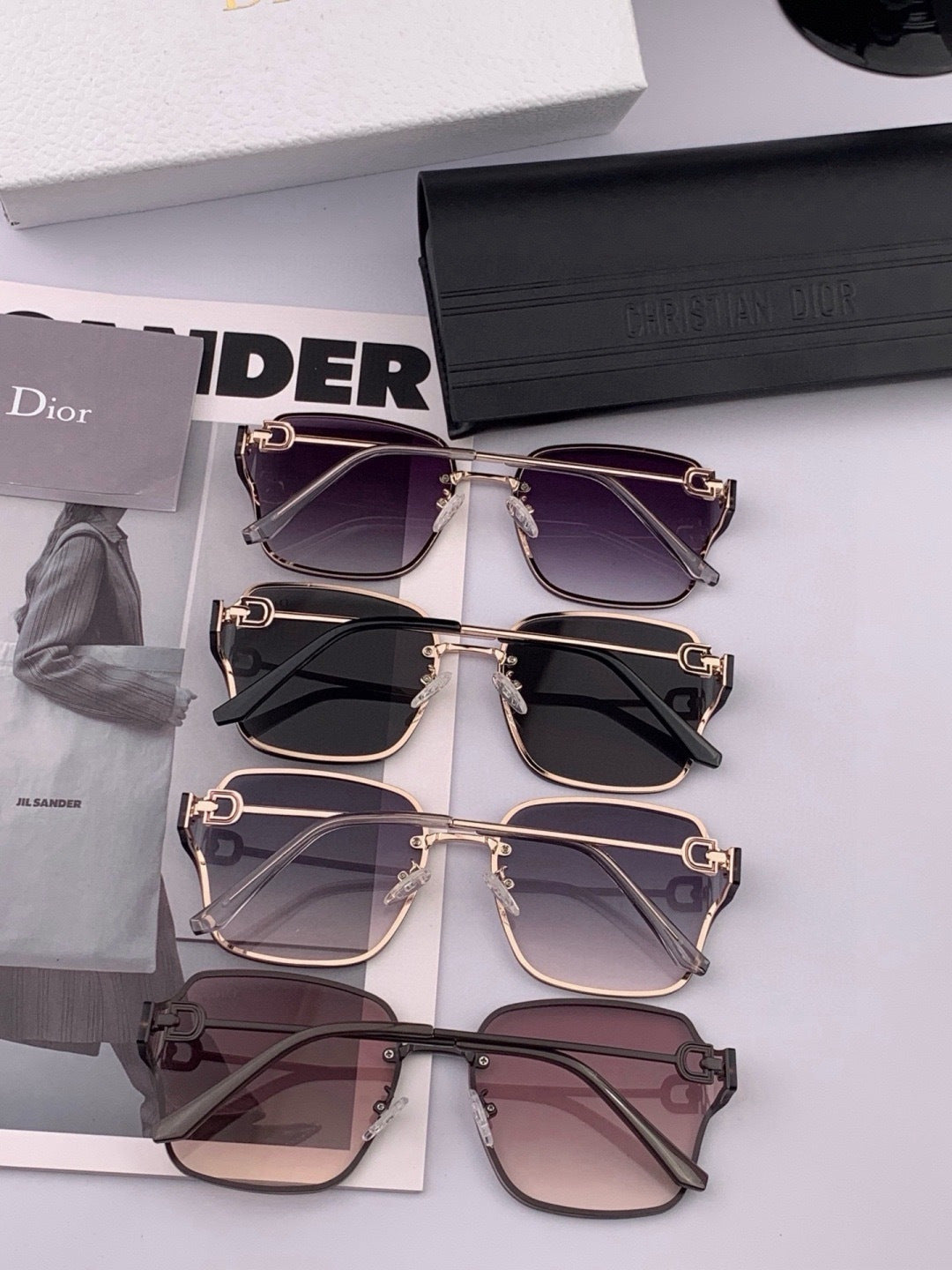 Dior CD95810 Lightweight Rimless Red Lens Sunglasses for Women - 415427