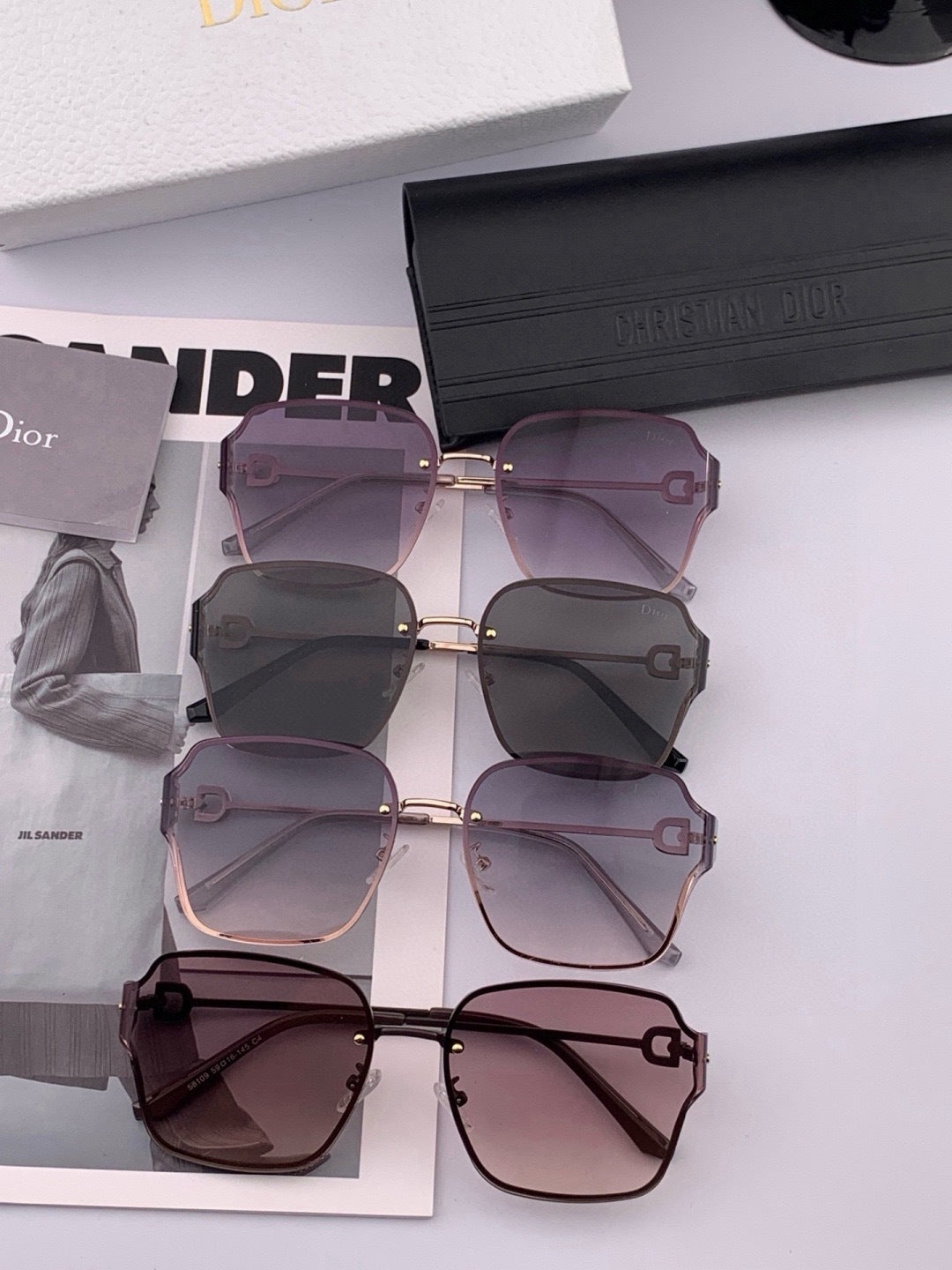 Dior CD95810 Lightweight Rimless Red Lens Sunglasses for Women - 415427 - detail image 2