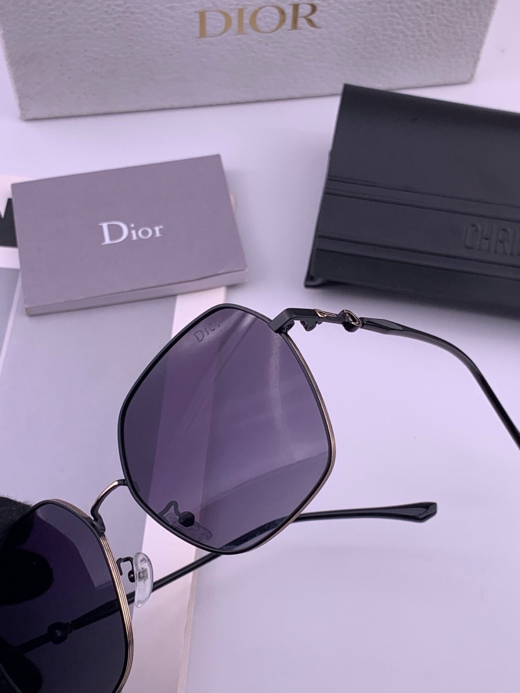 Dior CD7210 Square Gold Lens Sunglasses for Women - 415428 - detail image 3