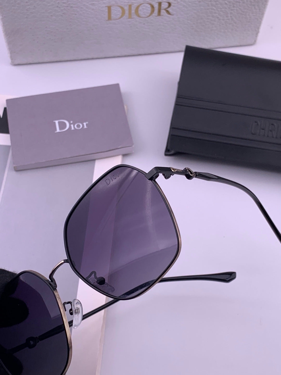 Dior CD7210 Square Gold Lens Sunglasses for Women - 415428 - detail image 3