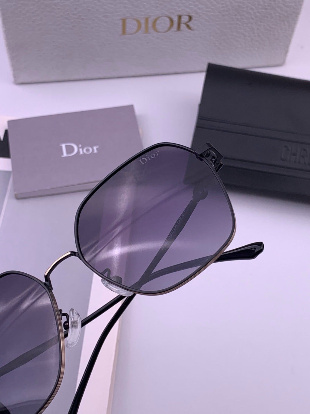 Dior CD7210 Square Gold Lens Sunglasses for Women - 415428 - detail image 4