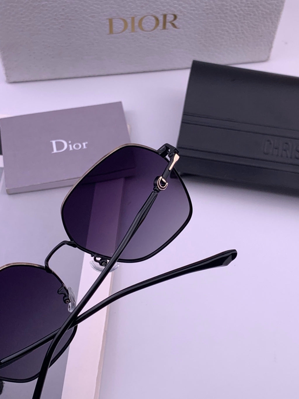 Dior CD7210 Square Gold Lens Sunglasses for Women - 415428 - detail image 6
