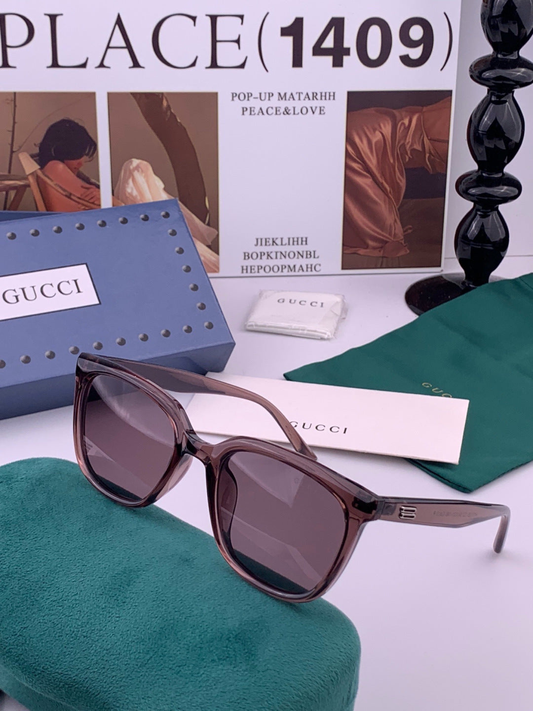 Gucci G57712 Polarized Square Red Lens Sunglasses for Women - 415090 - detail image 2
