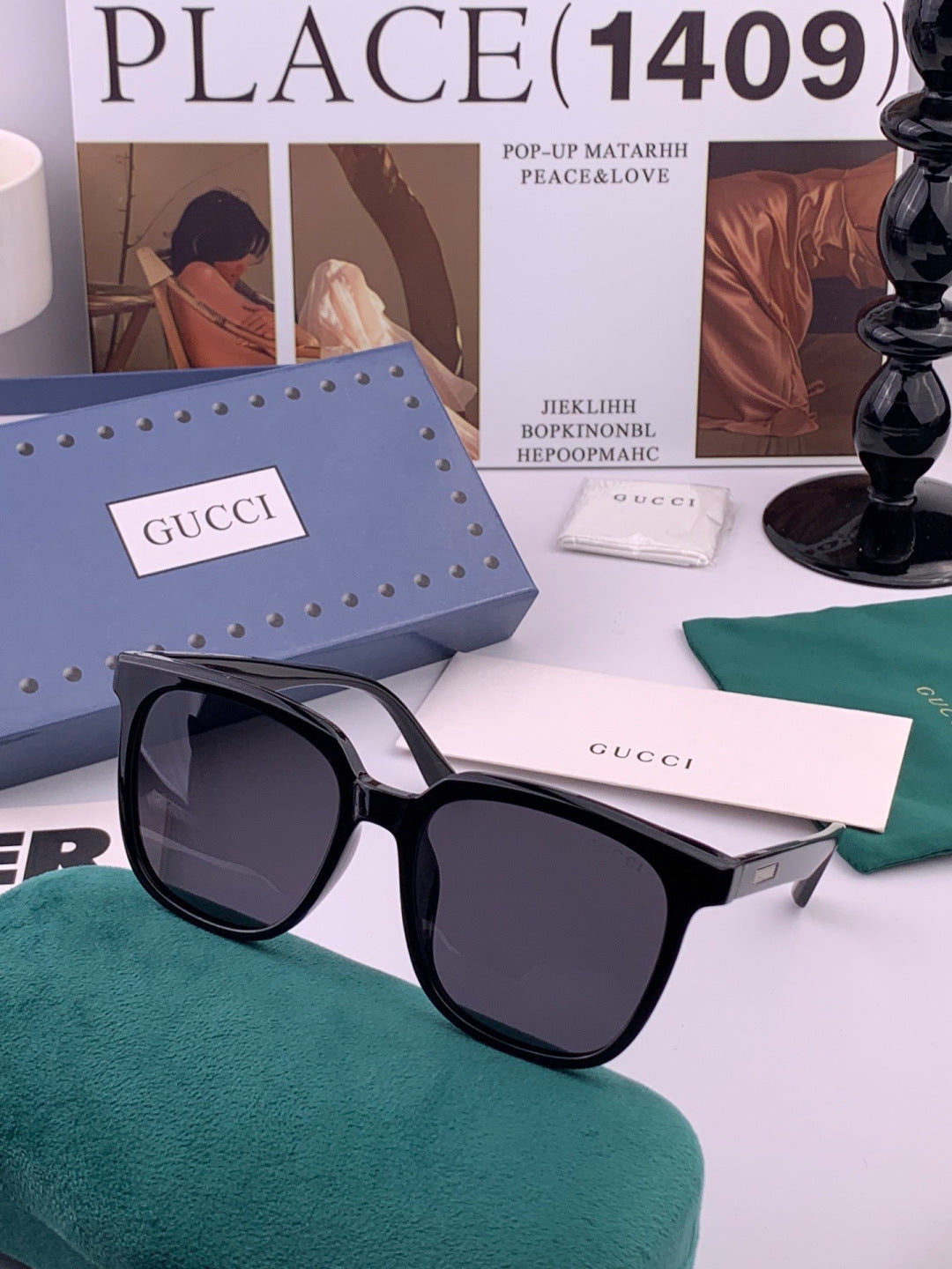 Gucci G2816 Polarized Square Orange Lens Sunglasses for Women - 415091 - detail image 2
