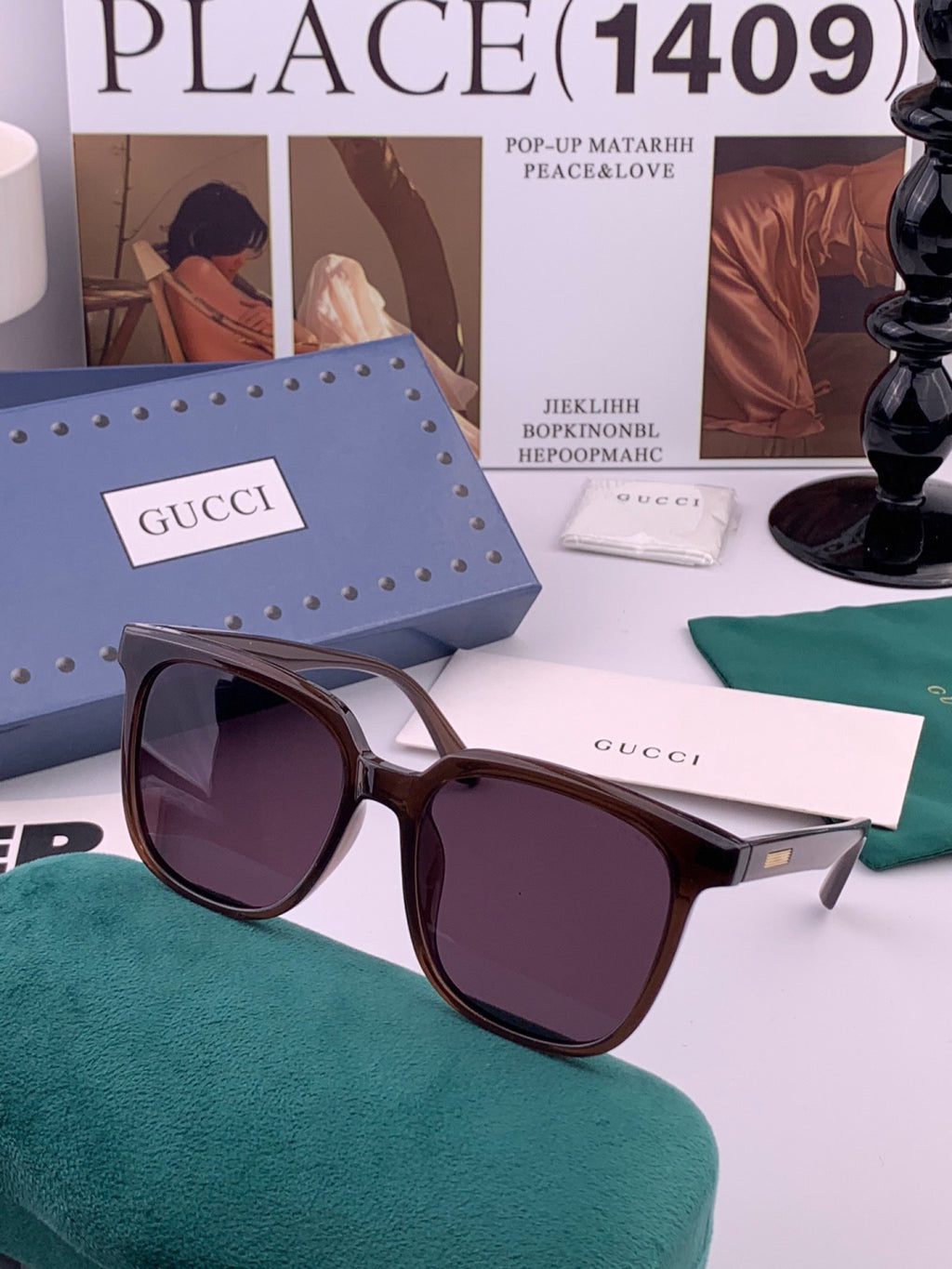 Gucci G2816 Polarized Square Orange Lens Sunglasses for Women - 415091
