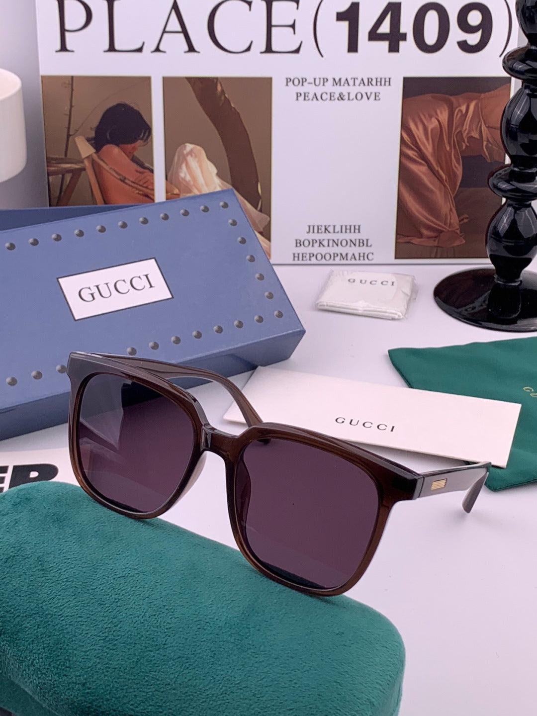 Gucci G2816 Polarized Square Orange Lens Sunglasses for Women - 415091