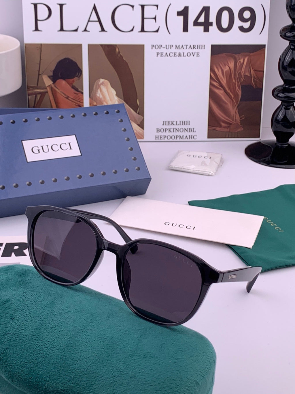 Gucci G4990 Polarized Square Orange Lens Sunglasses for Women - 415092 - detail image 2
