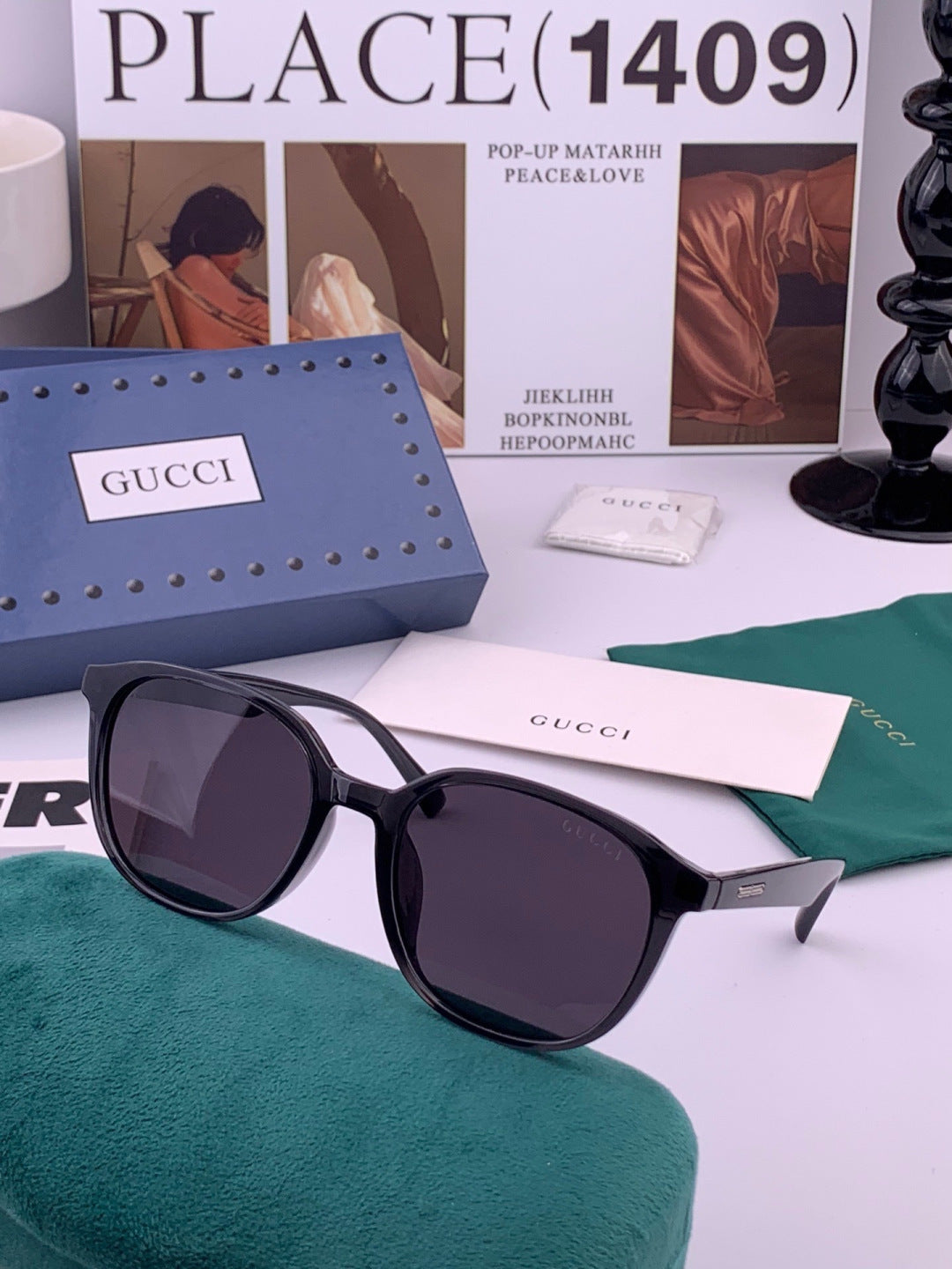 Gucci G4990 Polarized Square Orange Lens Sunglasses for Women - 415092 - detail image 2