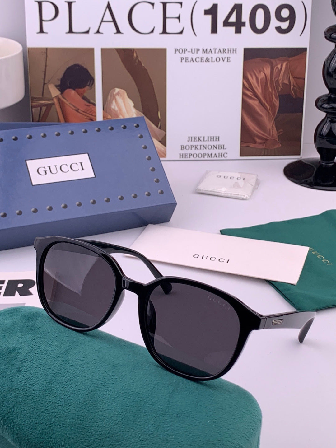 Gucci G4990 Polarized Square Orange Lens Sunglasses for Women - 415092 - detail image 3