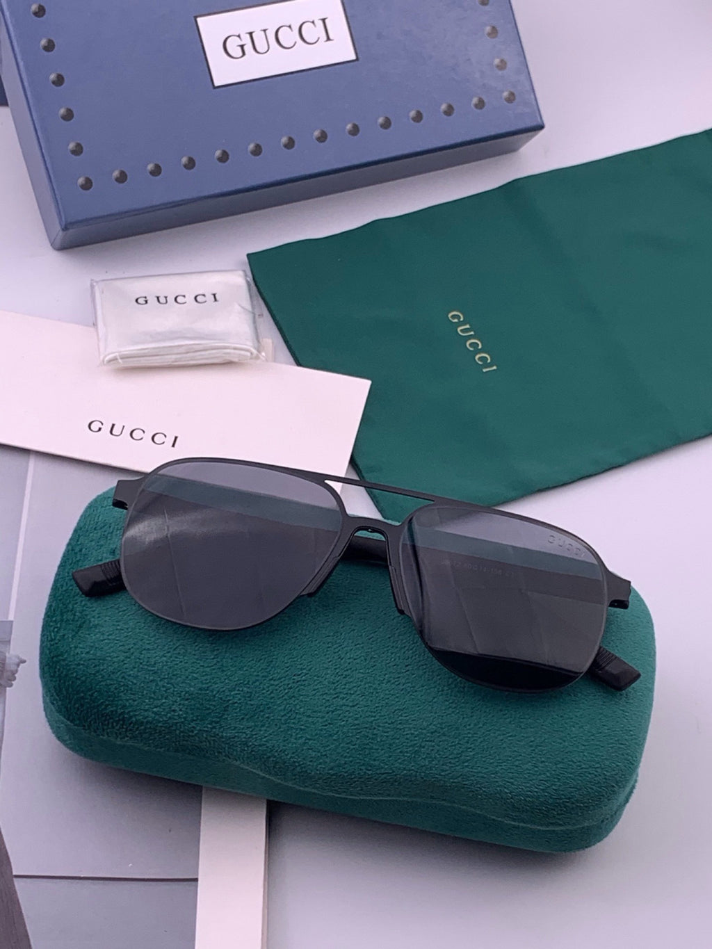Gucci G2807 Polarized Aviator Black Lens Sunglasses for Men - 415060 - detail image 5