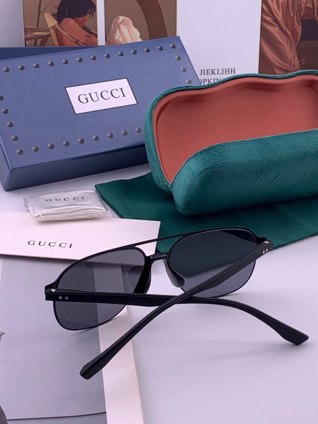 Gucci G2807 Polarized Aviator Black Lens Sunglasses for Men - 415060 - detail image 6