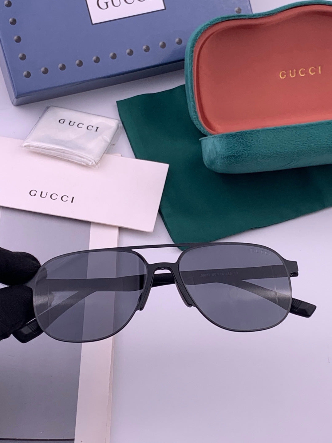 Gucci G2807 Polarized Aviator Black Lens Sunglasses for Men - 415060