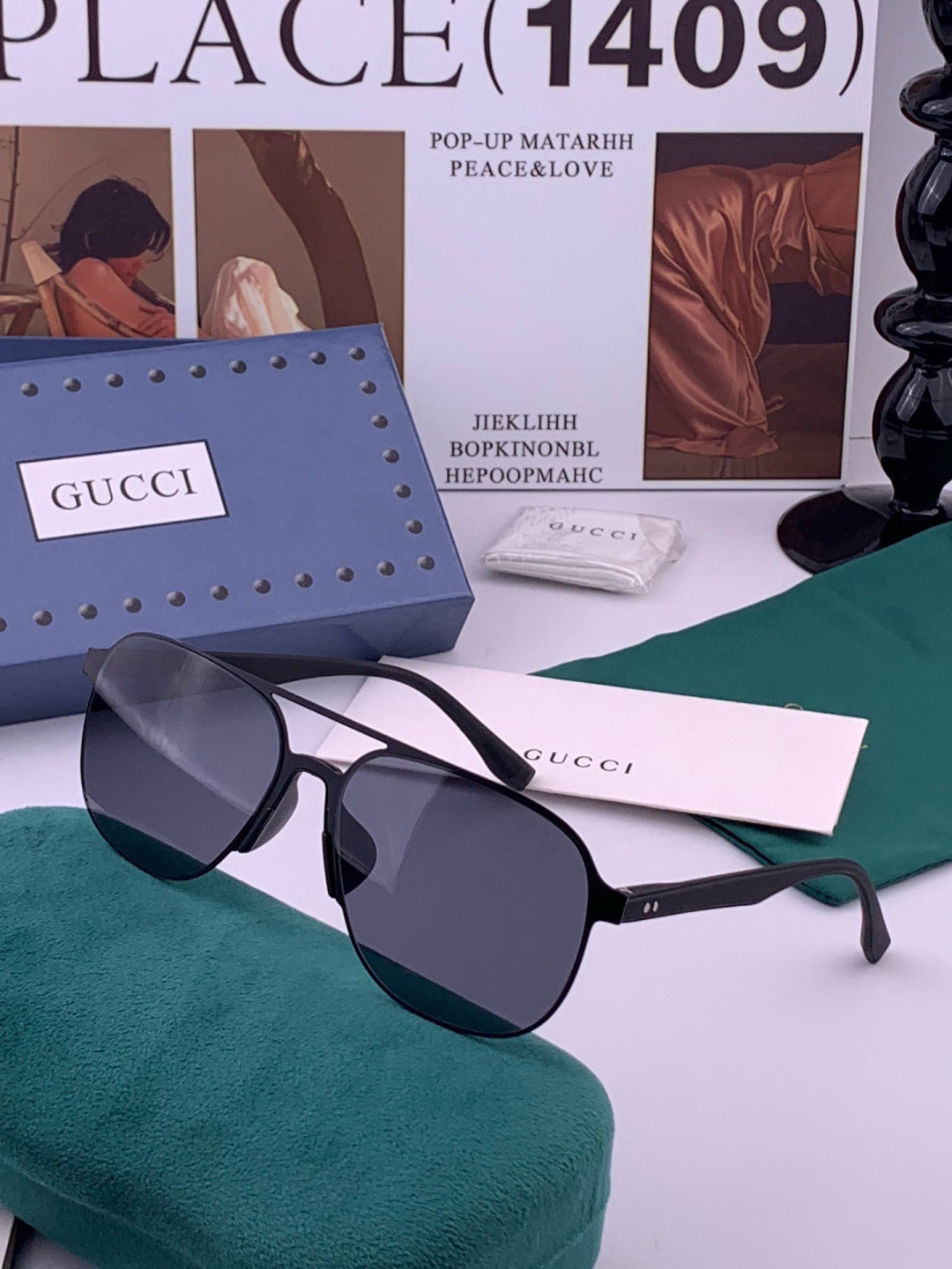Gucci G2807 Polarized Aviator Black Lens Sunglasses for Men - 415060 - detail image 2