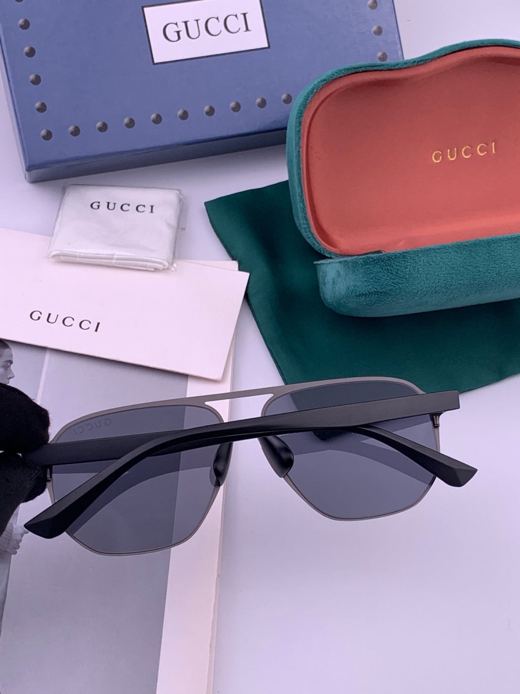 Gucci G1225 Polarized Aviator Brown Lens Sunglasses for Men - detail image 4