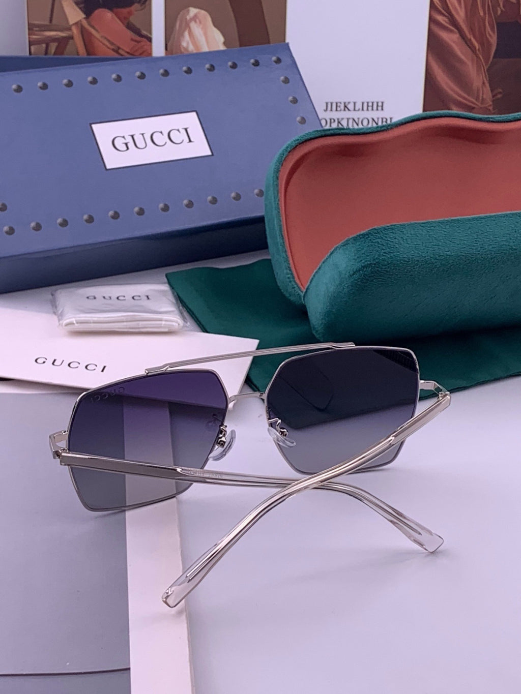 Gucci G5803 Polarized Aviator Black Lens Sunglasses for Men - 415066 - detail image 6