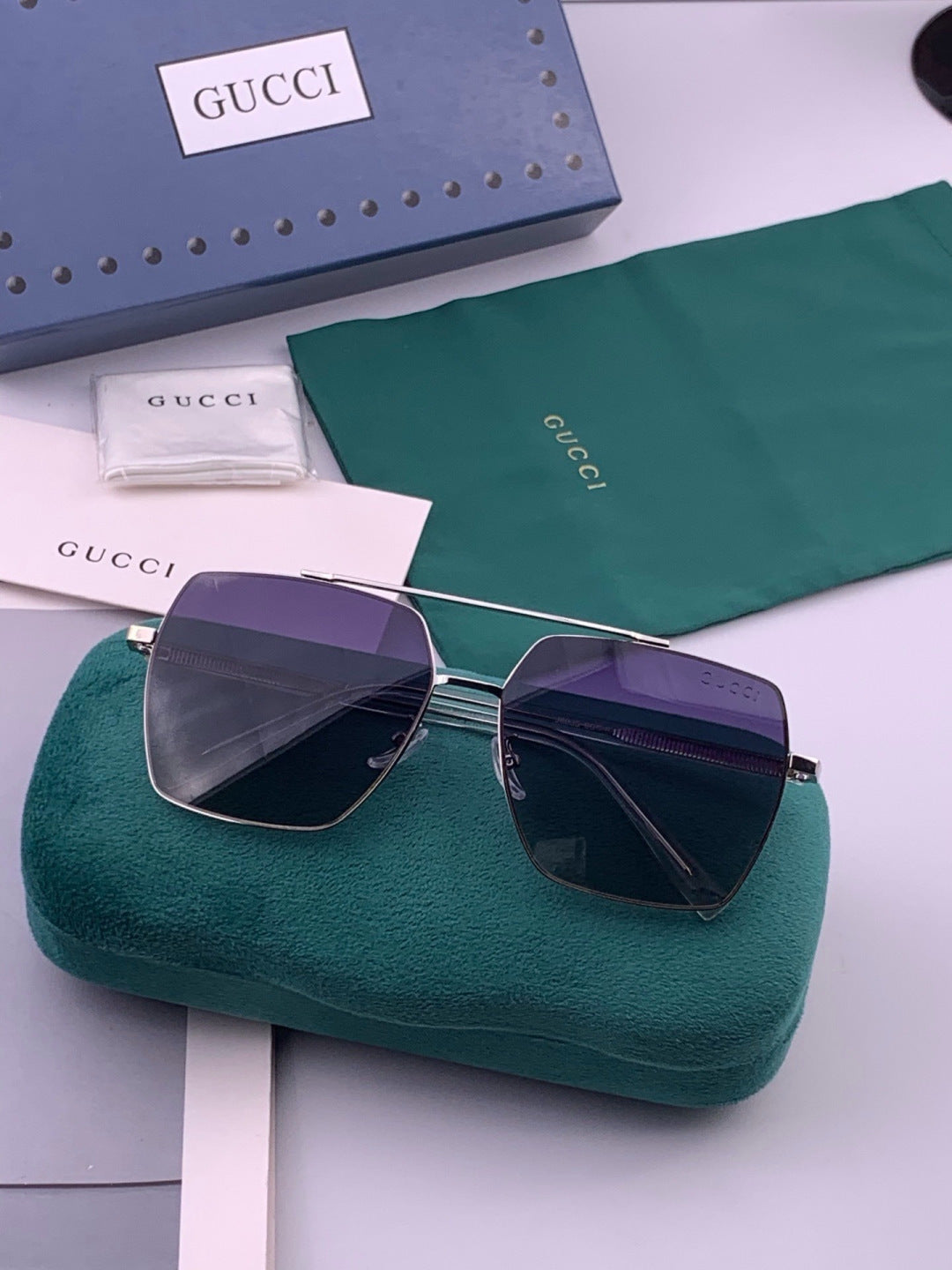 Gucci G5803 Polarized Aviator Black Lens Sunglasses for Men - 415066 - detail image 8