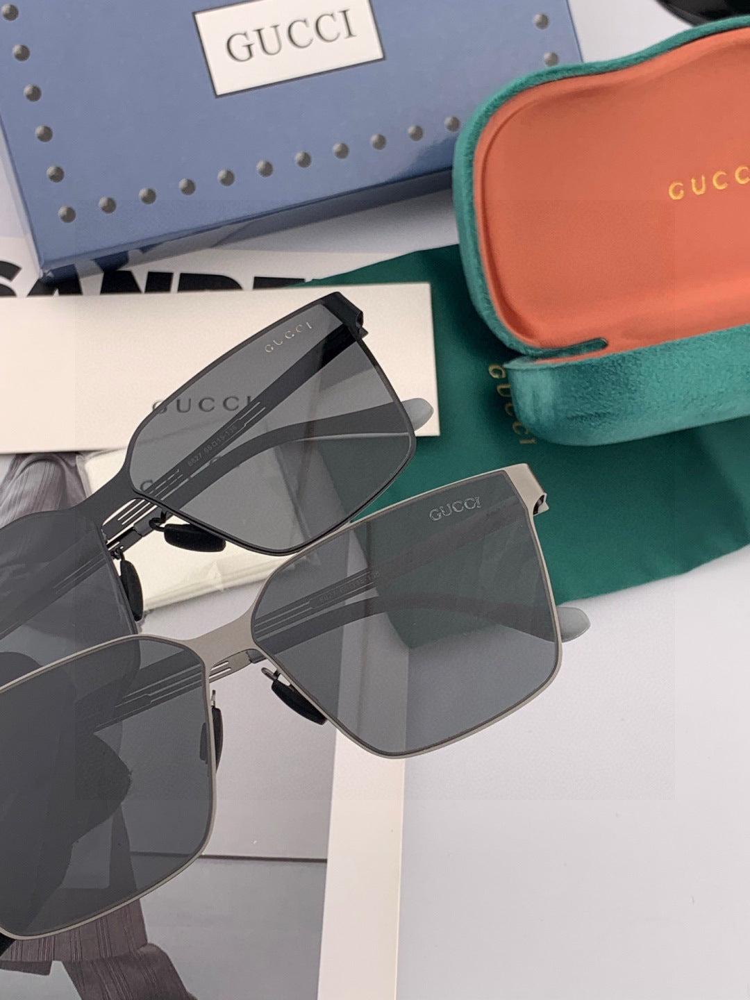 Gucci G9225 Polarized Aviator Gold Lens Sunglasses for Men - 415069 - detail image 5