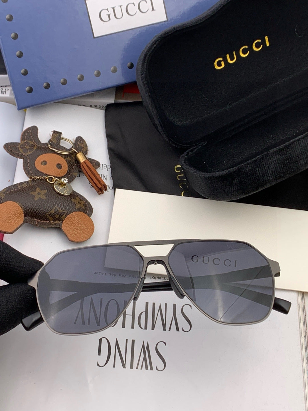 Gucci G3807 Polarized Aviator Brown Lens Sunglasses for Men - 415071 - detail image 2