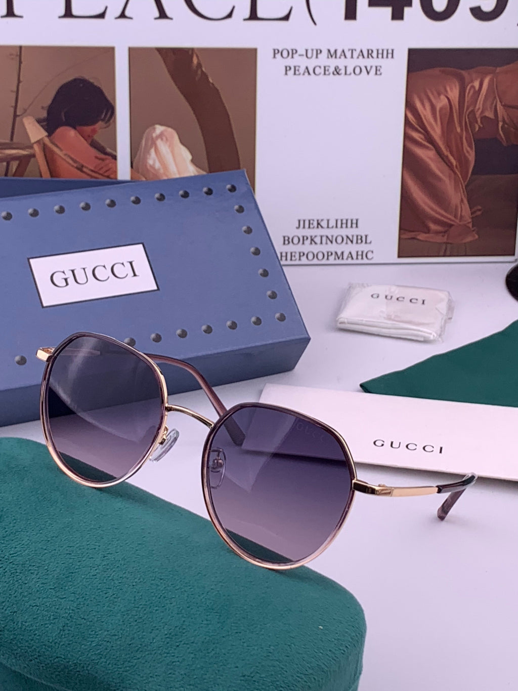 Gucci G2235 Polarized Round Brown Lens Sunglasses for Women - 415040 - detail image 2