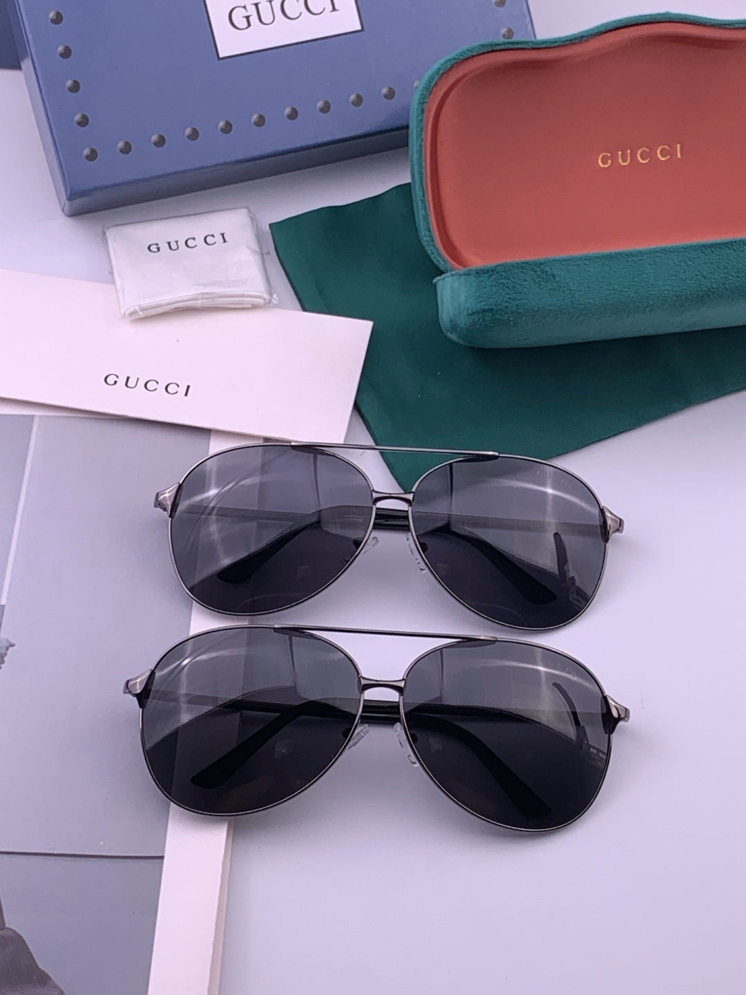 Gucci G9800 Polarized Aviator Black Lens Sunglasses for Men & Women - 415043 - detail image 8