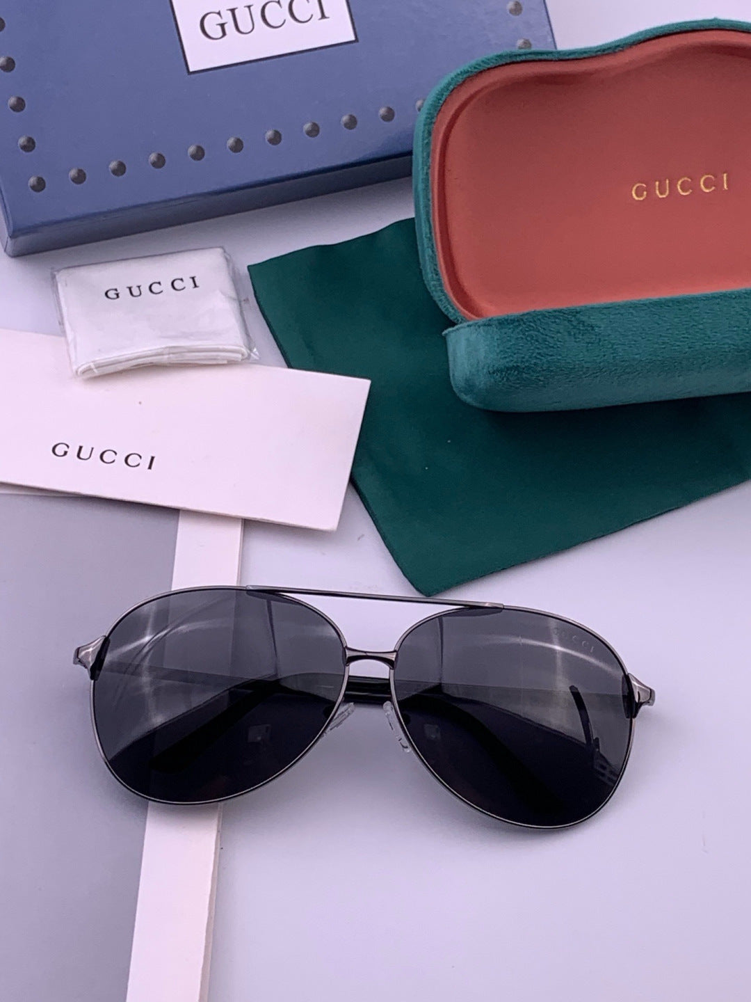 Gucci G9800 Polarized Aviator Black Lens Sunglasses for Men & Women - 415043 - detail image 6