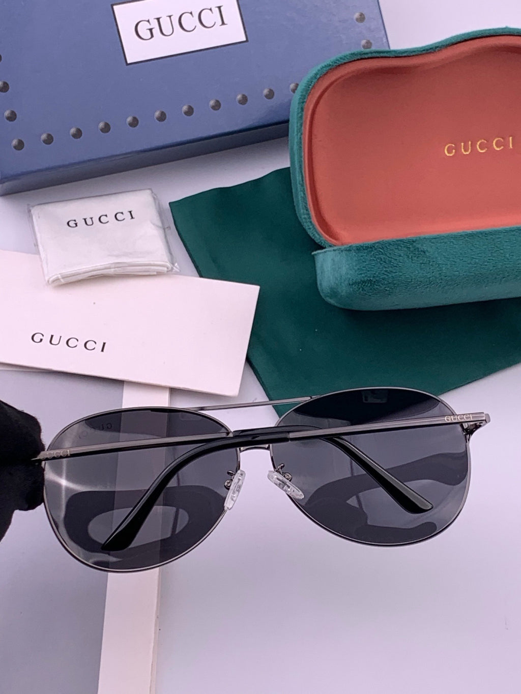 Gucci G9800 Polarized Aviator Black Lens Sunglasses for Men & Women - 415043 - detail image 4