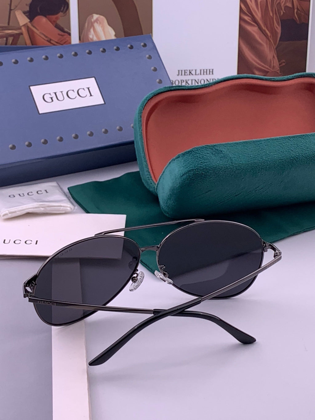 Gucci G9800 Polarized Aviator Black Lens Sunglasses for Men & Women - 415043 - detail image 5