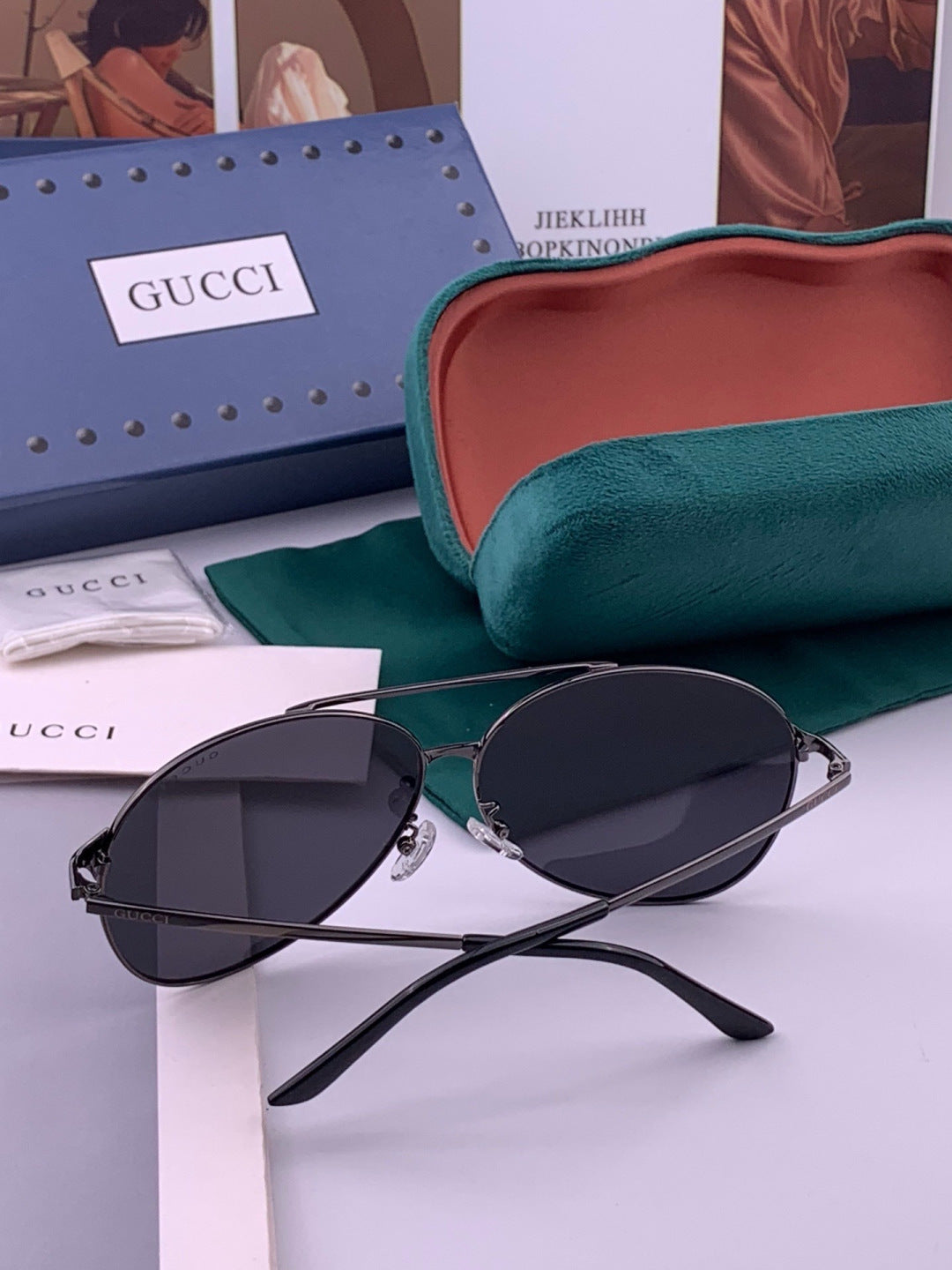 Gucci G9800 Polarized Aviator Black Lens Sunglasses for Men & Women - 415043 - detail image 5
