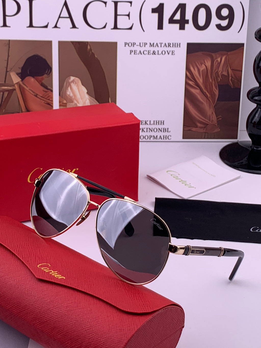 Cartier CK2424 Polarized Fashion Brown Lens Sunglasses for Men & Women - detail image 2