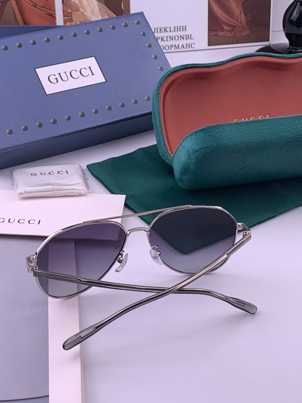 Gucci 5327 Polarized Aviator Gold Lens Sunglasses for Men & Women - 415045 - detail image 7