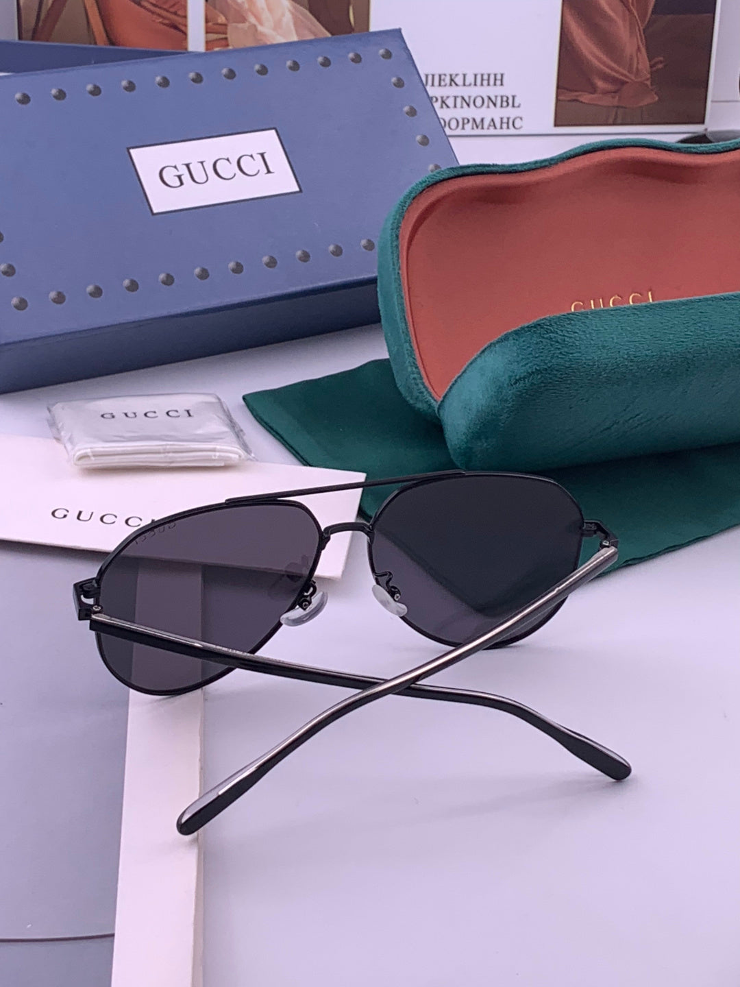 Gucci 5327 Polarized Aviator Gold Lens Sunglasses for Men & Women - 415046 - detail image 7