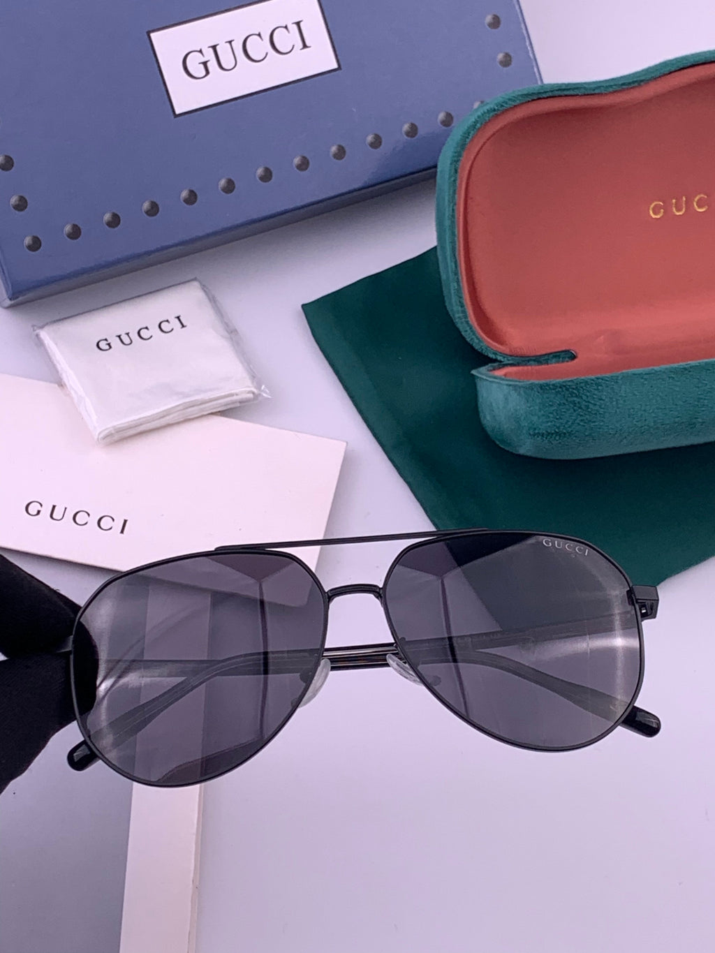 Gucci 5327 Polarized Aviator Gold Lens Sunglasses for Men & Women - 415046