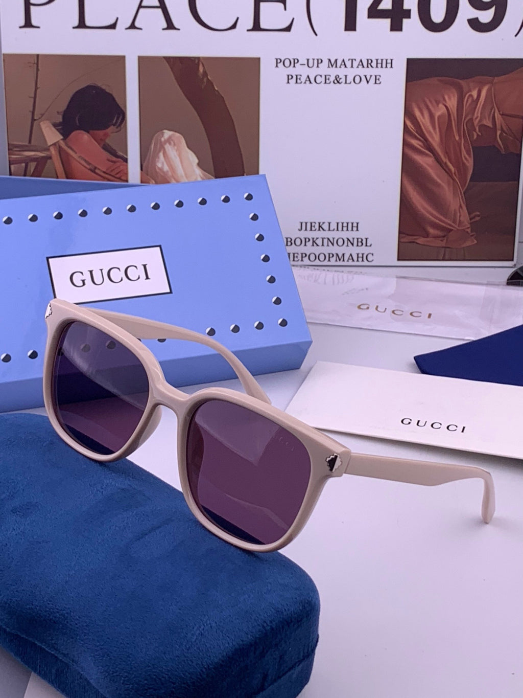 Gucci G87722 Polarized Round Black Lens Sunglasses for Women - 415053 - detail image 2