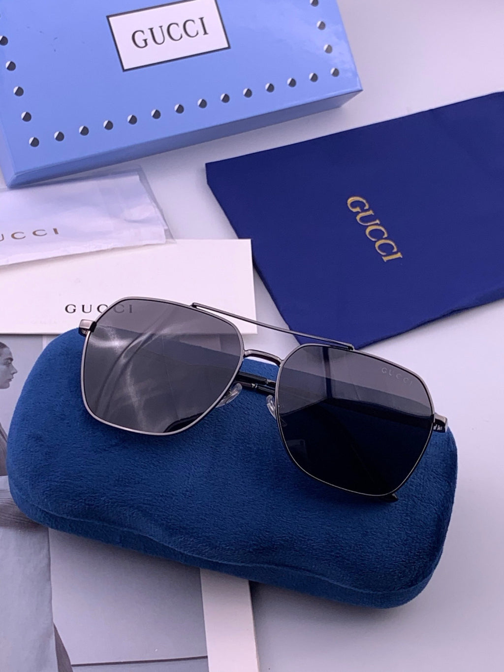 Gucci 0863 Polarized Aviator Gold Lens Sunglasses for Men & Women - 415024 - detail image 6