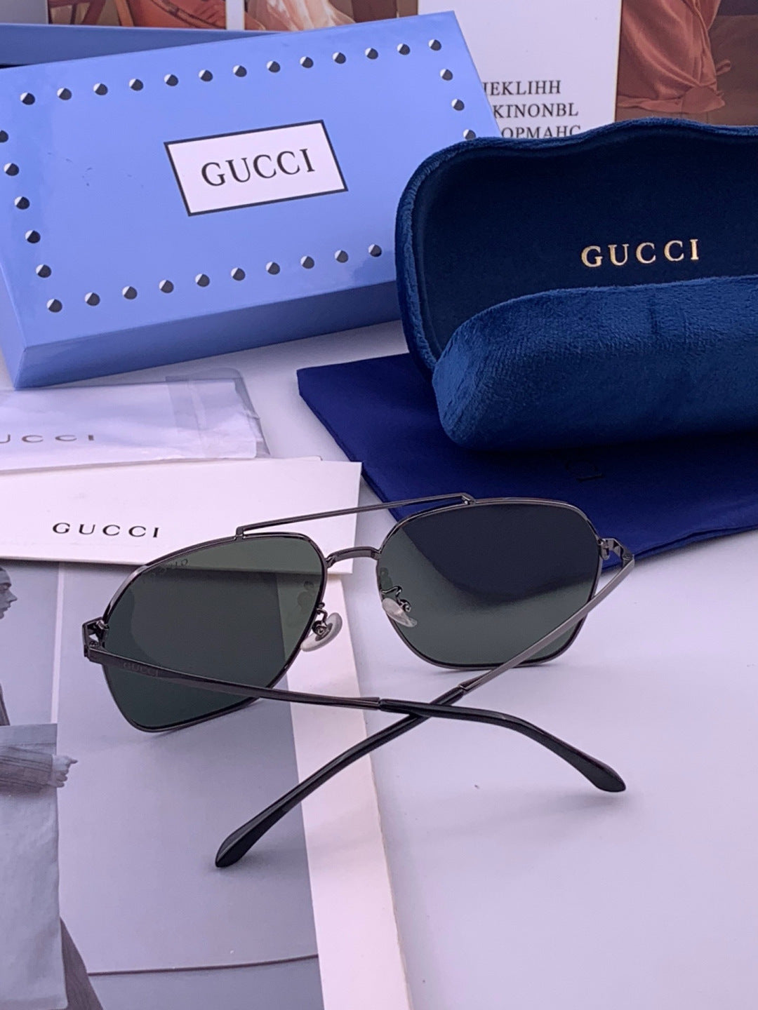 Gucci 0863 Polarized Aviator Gold Lens Sunglasses for Men & Women - 415025 - detail image 5