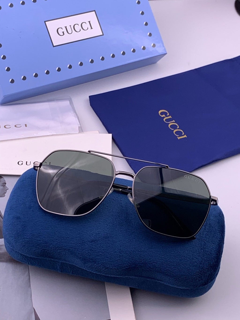 Gucci 0863 Polarized Aviator Gold Lens Sunglasses for Men & Women - 415025 - detail image 6